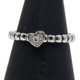 スタージュエリー K18WG ホワイトゴールド ダイヤ ハート モチーフ リング 指輪 レディース STAR JEWELRY 7号 【中古】