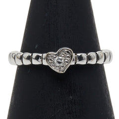 スタージュエリー K18WG ホワイトゴールド ダイヤ ハート モチーフ リング 指輪 レディース STAR JEWELRY 7号 【中古】