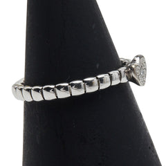 スタージュエリー K18WG ホワイトゴールド ダイヤ ハート モチーフ リング 指輪 レディース STAR JEWELRY 7号 【中古】