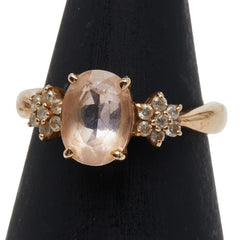 K18YG イエローゴールド 色石1.0ct ダイヤ0.14ct リング 指輪 レディース 7号 【中古】