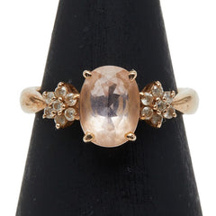 K18YG イエローゴールド 色石1.0ct ダイヤ0.14ct リング 指輪 レディース 7号 【中古】