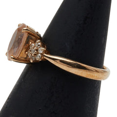 K18YG イエローゴールド 色石1.0ct ダイヤ0.14ct リング 指輪 レディース 7号 【中古】