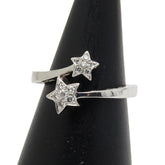 K18WG ホワイトゴールド ダイヤ0.15ct スター 星 モチーフ リング 指輪 レディース 11.5号 【中古】