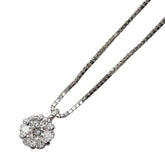 K18WG ホワイトゴールド ダイヤ0.20ct ペンダントネックレス レディース 【中古】