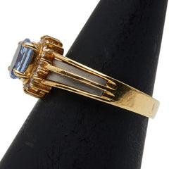 K18YG イエローゴールド Pt900 プラチナ サファイア1.08ct ダイヤ0.14ct リング 指輪 レディース 12号 【中古】