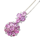 Pt900 プラチナ Pt850 プラチナ サファイア(パパラチャ)5.394ct ダイヤ0.31ct ペンダントネックレス レディース 【中古】