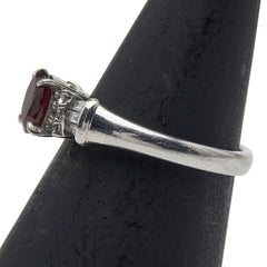 Pt900 プラチナ ガーネット ダイヤ0.16ct リング 指輪 レディース 11号 【中古】