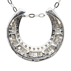 K18WG ホワイトゴールド ダイヤ0.50ct ペンダントネックレス レディース 【中古】