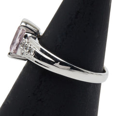 K14WG ホワイトゴールド モルガナイト ダイヤ0.10ct リング 指輪 レディース 11号 【中古】