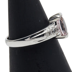 K14WG ホワイトゴールド モルガナイト ダイヤ0.10ct リング 指輪 レディース 11号 【中古】