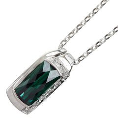Pt900 プラチナ Pt850 プラチナ トルマリン2.29ct ダイヤ0.05ct ネックレス レディース 【中古】