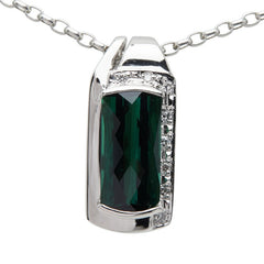 Pt900 プラチナ Pt850 プラチナ トルマリン2.29ct ダイヤ0.05ct ネックレス レディース 【中古】