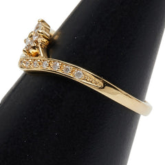 K18YG イエローゴールド ダイヤ0.08ct ダイヤ0.07ct 花モチーフ リング 指輪 レディース 10.5号 【中古】