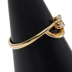 K18YG イエローゴールド ダイヤ0.08ct ダイヤ0.07ct 花モチーフ リング 指輪 レディース 10.5号 【中古】