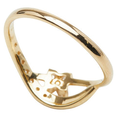 K18YG イエローゴールド ダイヤ0.08ct ダイヤ0.07ct 花モチーフ リング 指輪 レディース 10.5号 【中古】