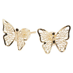 K18YG イエローゴールド バタフライモチーフ ピアス レディース 【中古】