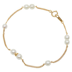 K18YG イエローゴールド パール4.5~5mm パール ブレスレット レディース 【中古】