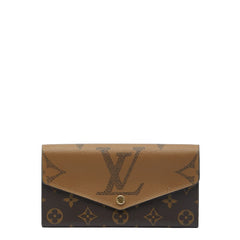 ルイ ヴィトン モノグラム ジャイアント リバース ポルトフォイユ サラ 長財布 M80726 ブラウン PVC レザー レディース LOUIS VUITTON 【中古】