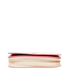 シャネル マトラッセ ココマーク 斜め掛け チェーンウォレット ショルダーバッグ ピンク ベージュ レザー レディース CHANEL 【中古】