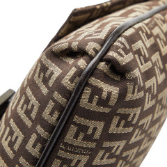フェンディ ズッキーノ ショルダーバッグ ブラウン キャンバス レザー レディース FENDI 【中古】