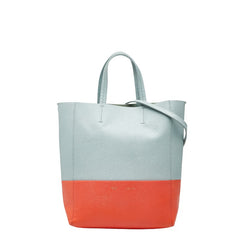 セリーヌ バーティカル カバ スモール トートバッグ ショルダーバッグ 2WAY ライトブルー オレンジ レザー レディース CELINE 【中古】