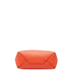 セリーヌ バーティカル カバ スモール トートバッグ ショルダーバッグ 2WAY ライトブルー オレンジ レザー レディース CELINE 【中古】