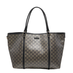 グッチ GGクリスタル トートバッグ 197954 グレー ブラック PVC レザー レディース GUCCI 【中古】