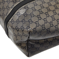 グッチ GGクリスタル トートバッグ 197954 グレー ブラック PVC レザー レディース GUCCI 【中古】