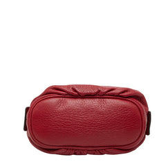 グッチ バンブー コスメポーチ アクセサリーポーチ 246175 レッド レザー レディース GUCCI 【中古】