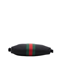 グッチ シェリーライン 斜め掛け ショルダーバッグ 387111 ブラック ナイロン レザー レディース GUCCI 【中古】