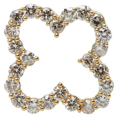 K18YG イエローゴールド ダイヤ0.70ct クローバーモチーフ ペンダントトップ ネックレス レディース 【中古】