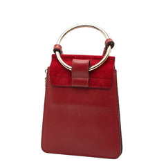 クロエ フェイ 斜め掛け ショルダーバッグ レッド レザー スウェード レディース Chloe 【中古】