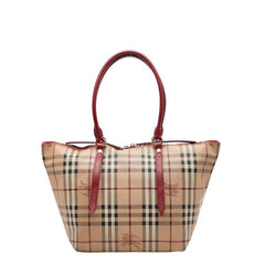 バーバリー ノバチェック シャドーホース トートバッグ ベージュ マルチカラー PVC レザー レディース BURBERRY 【中古】