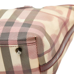 バーバリー ノバチェック ハート トートバッグ ベージュ マルチカラー PVC パテントレザー レディース BURBERRY 【中古】