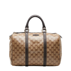グッチ GGクリスタル ボストンバッグ 265697 ベージュ ブラウン PVC レザー レディース GUCCI 【中古】