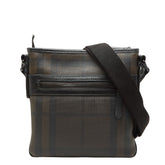 バーバリー 斜め掛け ショルダーバッグ ブラウン ブラック PVC レザー レディース BURBERRY 【中古】