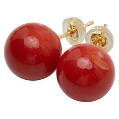K18YG イエローゴールド 赤サンゴ11.6~11.8mm ピアス レディース 【中古】