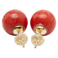 K18YG イエローゴールド 赤サンゴ11.6~11.8mm ピアス レディース 【中古】