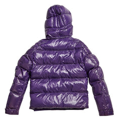 モンクレール BRANSON ブランソン ダウンジャケット サイズ0 パープル ホワイト ナイロン ウール ダウン レディース MONCLER 【中古】