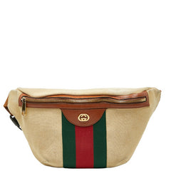 グッチ ヴィンテージ シェリーライン ボディバッグ 575082 ブラウン キャンバス レザー レディース GUCCI 【中古】