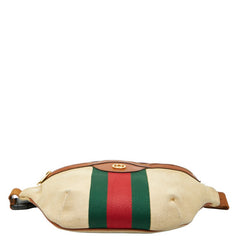 グッチ ヴィンテージ シェリーライン ボディバッグ 575082 ブラウン キャンバス レザー レディース GUCCI 【中古】