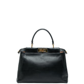 フェンディ ピーカブー レギュラー ハンドバッグ ブラック レザー レディース FENDI 【中古】