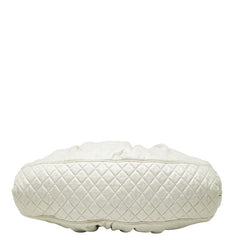 シャネル ココマーク メルローズカバス チェーン ショルダーバッグ アイボリー ホワイト コットンジャージ レディース CHANEL 【中古】