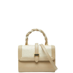 ゲラルディーニ ハンドバッグ ショルダーバッグ 2WAY ベージュ ホワイト レザー オーストリッチ レディース GHERARDINI 【中古】