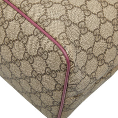 グッチ GGスプリーム トートバッグ ショルダーバッグ 2WAY 353437 グリーン キャンバス レザー レディース GUCCI 【中古】