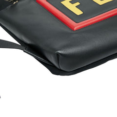 フェンディ ロゴ フェイス リュック バックパック ナップサック 7VZ034 ブラック マルチカラー ナイロン レザー レディース FENDI 【中古】
