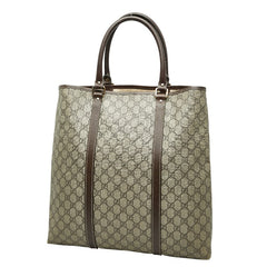 グッチ GGスプリーム トートバッグ 223668 ブラウン ベージュ PVC レザー レディース GUCCI 【中古】
