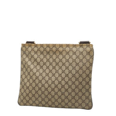 グッチ GGスプリーム 斜め掛け ショルダーバッグ 201446 ベージュ ブラウン PVC レザー メンズ GUCCI 【中古】