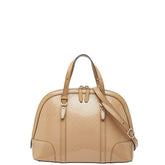 グッチ マイクログッチシマ ハンドバッグ ショルダーバッグ 2WAY 309617 ベージュ エナメル レディース GUCCI 【中古】