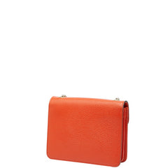 グッチ インターロッキングG 斜め掛け チェーン ショルダーバッグ 510304 オレンジ レザー レディース GUCCI 【中古】